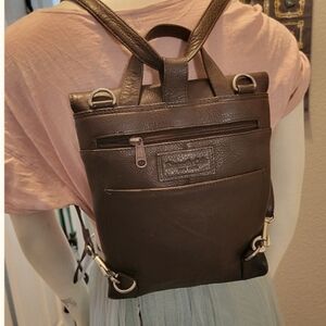 Kenneth‎ Cole New York backpack Crossbody Brown Leather Bag Made In India